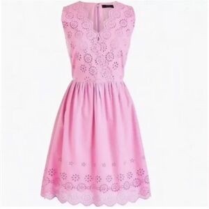 J Crew Cotton Sleeveless Dress in Pink